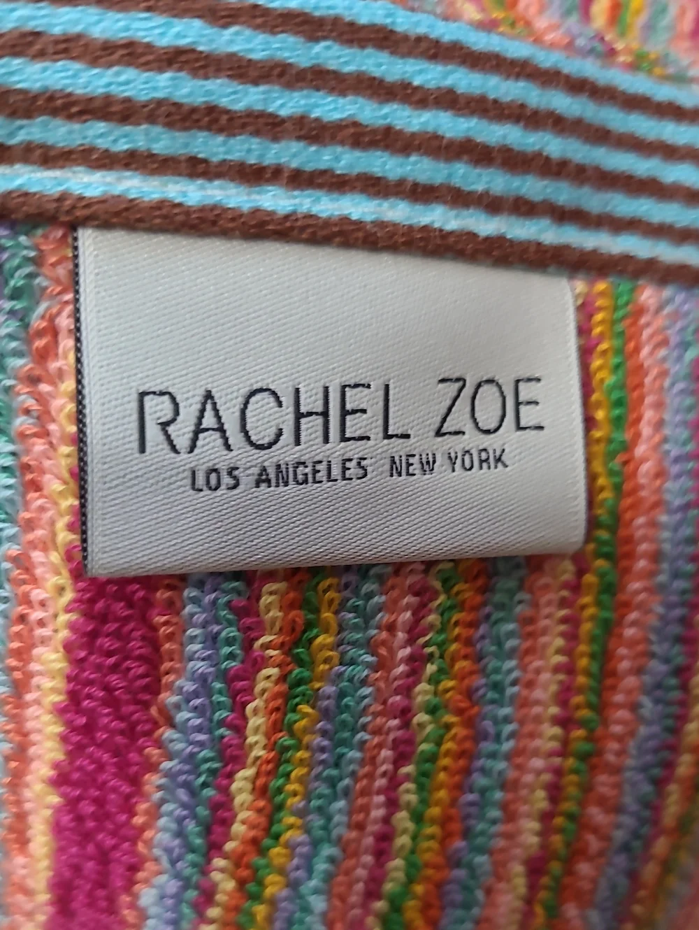 Rachel Zoe New Rainbow Striped Hand Towel Set